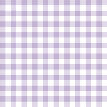 Purple gingham check pattern background, cute seamless pastel grid texture