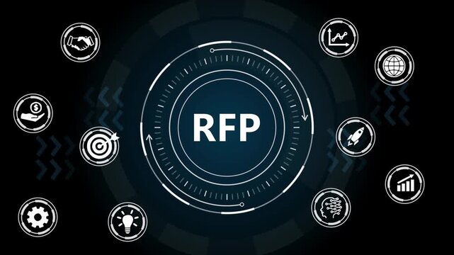 RFP Request for Proposal Futuristic Digital Interface Animation.