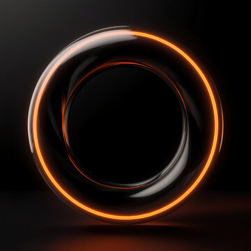 Black abstract torus shape