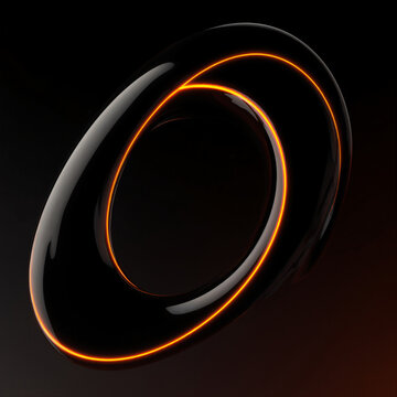 Black abstract torus shape