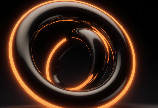 Black abstract torus shape