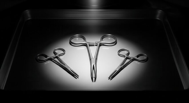 Surgical Steel Instruments Arranged for Medical Procedures