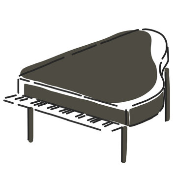 シンプルな黒いグランドピアノ