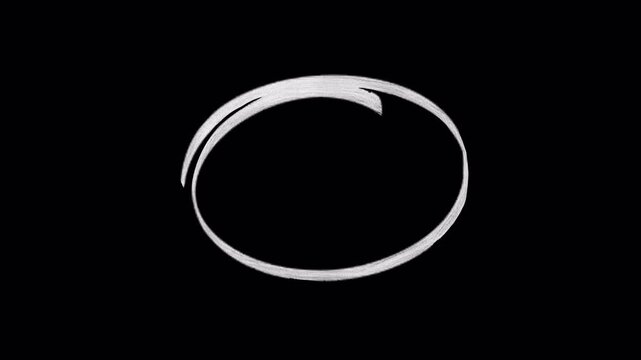 White Circle Highlight Marker &ndash; Hand Drawn Arrow Target Focus Overlay Animation Alpha Channel 4K