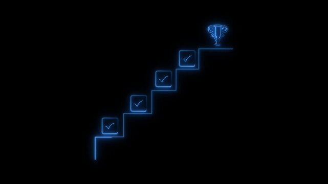 &ldquo;Success, Growth, Level Up, Achievement, Business, Animation, Neon&rdquo;