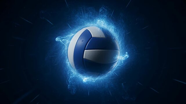 glowing blue ball with neon aura in dark space background