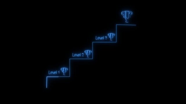 &ldquo;Success, Growth, Level Up, Achievement, Business, Animation, Neon&rdquo;