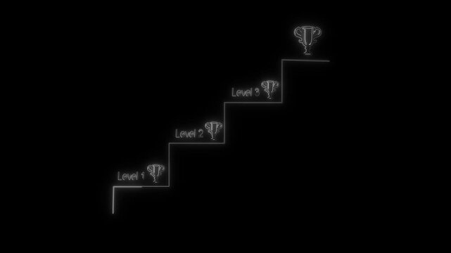 &ldquo;Success, Growth, Level Up, Achievement, Business, Animation, Neon&rdquo;
