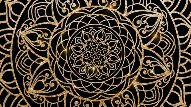 Mandala Glowing Gold Background