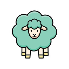 Fototapeta premium A sheep celebrates idul adha with joyful emotions and cute expression.