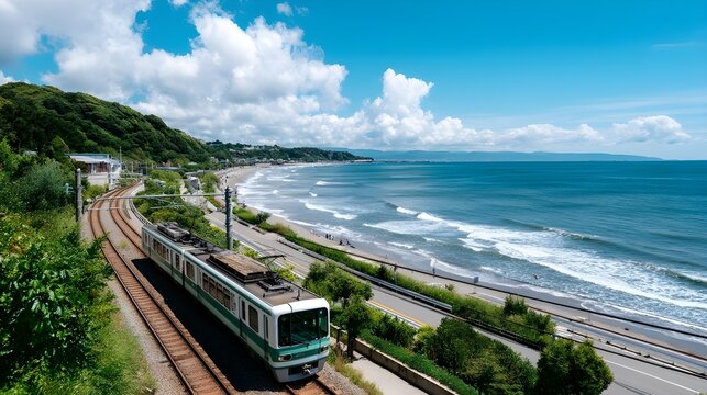 Kamakura Enoshima Coast Sagami Railway Azure Sky