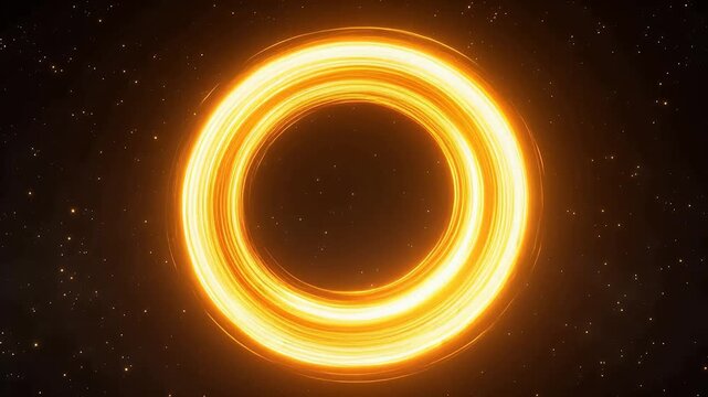 Dynamic Ring of glowing light in space representing Generative AI and Creative Energy