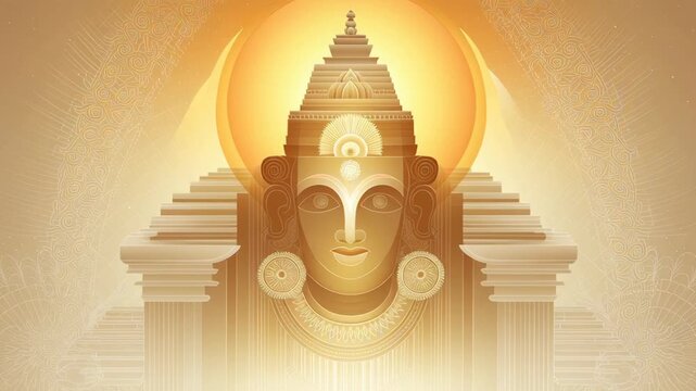 Stylized Artistic Representation of Lord Venkateshwara with Divine Aura and Traditional Elements