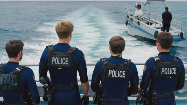 Police divers. Port police.