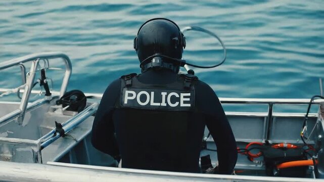 Police divers. Port police.