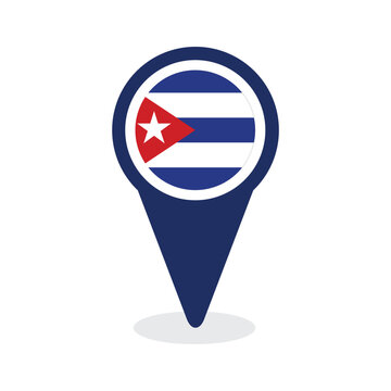Map Pointer with cuba Flag