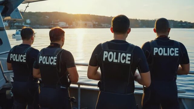 Police divers. Port police.