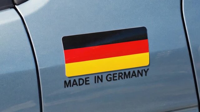 Made in Germany label on a car.