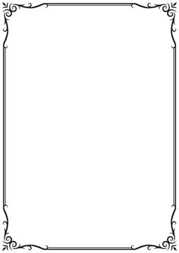 Elegant Decorative Swirl Frame Border with Ornate Flourishes Isolated Shape