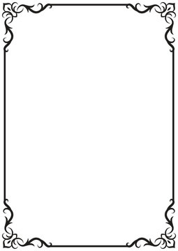 Elegant Decorative Frame with Floral Flourishes Ornament for Certificate and Invitation Template