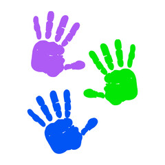 Obraz premium Colorful Handprints Icon