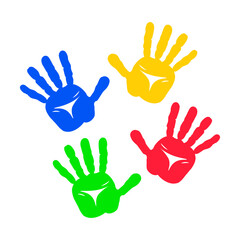 Fototapeta premium Colorful Handprints Icon