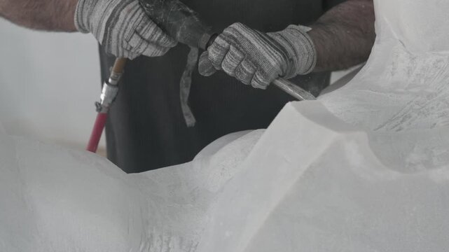 Handmade Marble Sculpture Detail Carving Process
