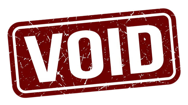 Grunge style void rubber stamp with a distressed texture and bold letters