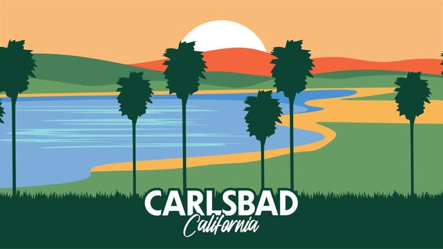 Carlsbad California with its stunning beach and palm tree views