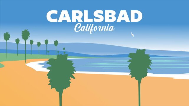 Carlsbad California with its stunning beach and palm tree views