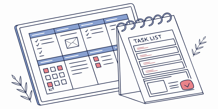 Hand-drawn illustration of a stack of cash and a blank check