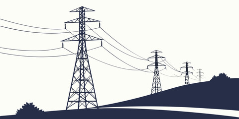 A high-voltage power transmission tower stands tall against the sky. © Mamun