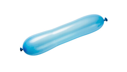 Long blue twisting balloon with tied ends, isolated on transparent background © Carlos