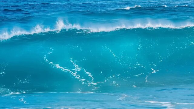 Serene Ocean wave crashing with white foam for Environmental Sustainability and Mindfulness