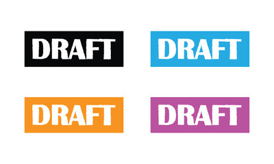 Fototapeta premium Draft stamp symbol, label sticker sign button, text banner vector illustration . EPS 10 .