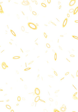 Abstract yellow and orange rings and lines pattern on white background, abstract graphic background, seamless texture