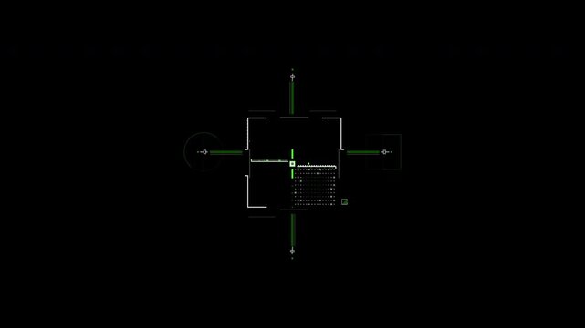 Sci Fi Futuristic HUD Target with Computer Data Screen High Tech Concept animation with Alpha Channel.