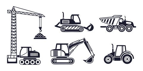 Various construction vehicles and heavy machinery equipment © Mamun