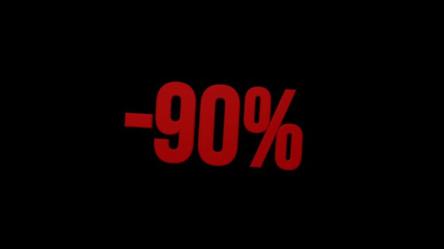 Discount offer shows a decrease by ninety percent on various items for a limited time