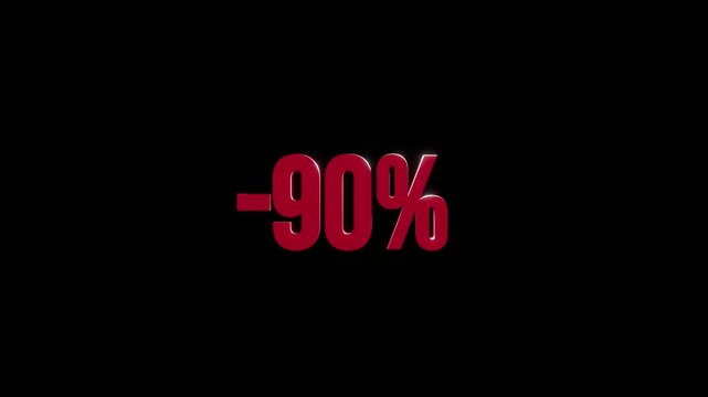 Discount announcement shows a price cut of ninety percent on selected items in store today