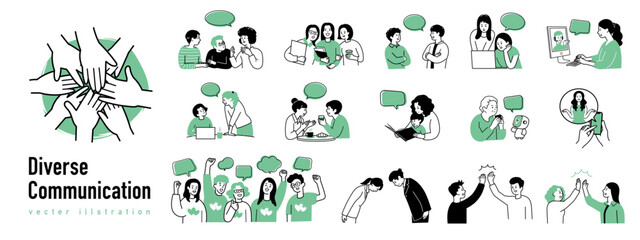 Diverse communication. Communication is important, Enjoy the conversation. © miyacci