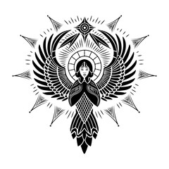 Fototapeta premium A drawing style illustration representing guardian angel