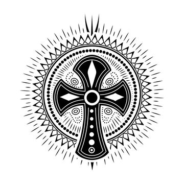 A drawing style illustration representing ankh