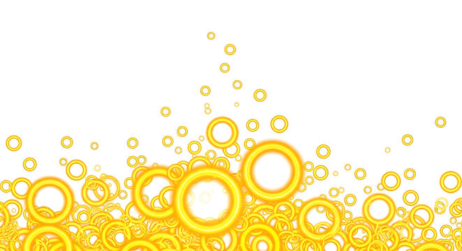 Yellow circles and bubbles rising effect - abstract energy and growth background