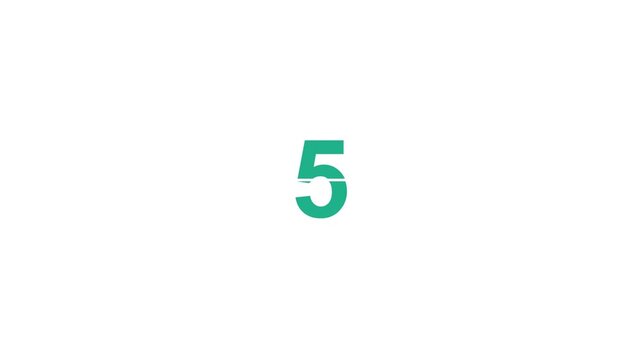 Green Number Symbol Isolated on White Background.