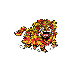 Obraz premium Traditional Balinese Barong Mask Creature.