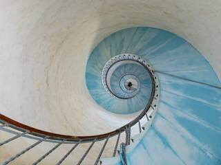 Naklejka premium Spiral staircase at Lyngvig Fyr lighthouse
