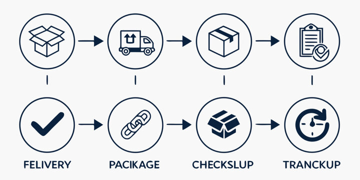 Delivery logistics workflow showing package handling stages