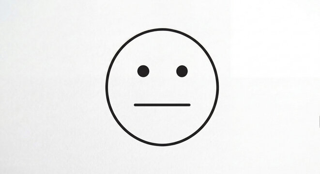 Neutral Face Line Art Icon