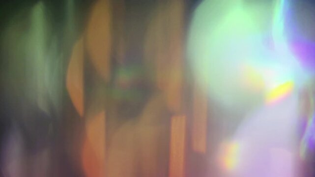 Dreamy light leaks with colorful lens flare and bokeh for cinematic overlay effect